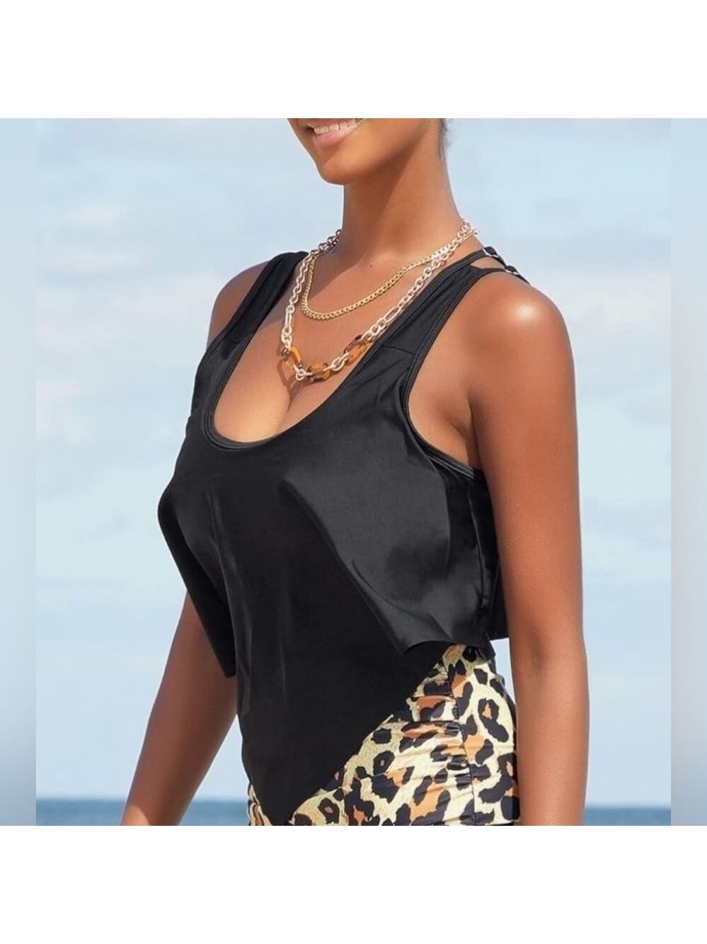 I2Crazy Ruffled Flounce Swim Top XXL - New With Tags